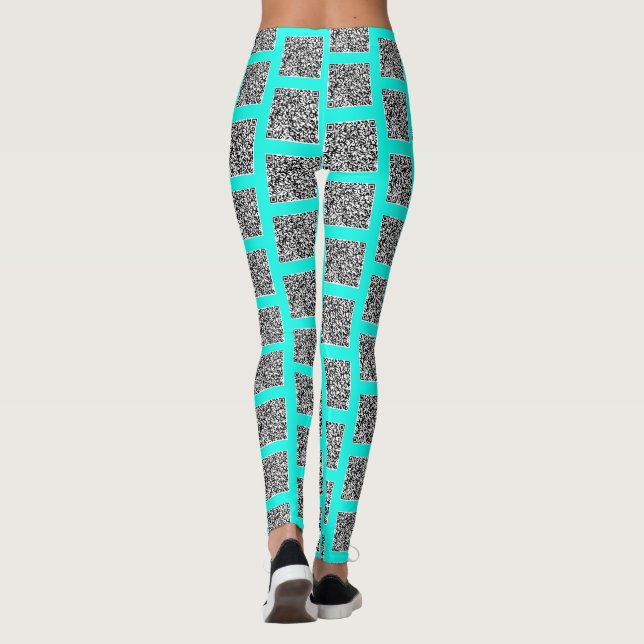 Aquamarine Leggings für QR-Code oder Farbauswahl (Rückseite)