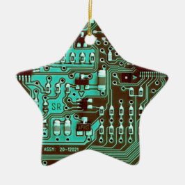 Aquamarine Leiterkarte Geek PCB Personalisiert Keramik Ornament