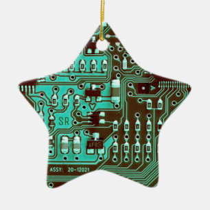 Aquamarine Leiterkarte Geek PCB Personalisiert Keramik Ornament