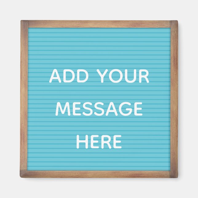 Aquamarine Letterboard in Frame Custom Message Magnet (Vorne)