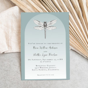 Aquamarine Libellenhochzeit Einladung