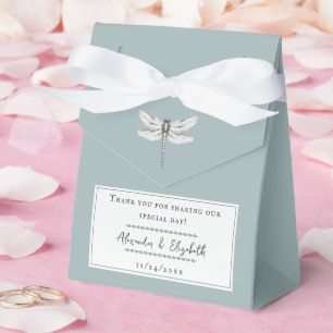 Aquamarine Libellenhochzeit Geschenkschachtel
