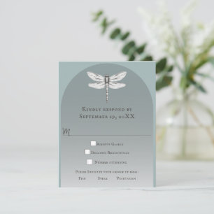 Aquamarine Libellenhochzeit RSVP Karte