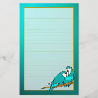 Aquamarine Liebesvögel Aquamarine Feinseilbäder Briefpapier