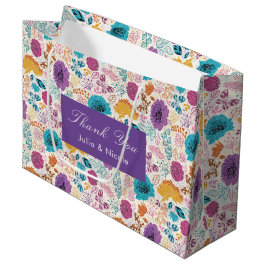 Aquamarine Lila Gelbfrühlingssonne Blume Hochzeit Große Geschenktüte