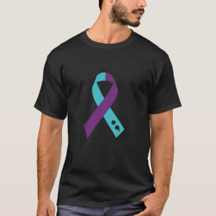 Aquamarine Lila Ribbon Semicolon Suizidprävention T-Shirt