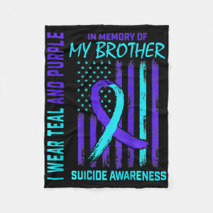 Aquamarine Lila Ribbon Suicide Aufklärung Fahne I Fleecedecke