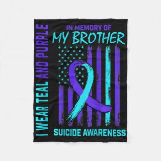 Aquamarine Lila Ribbon Suicide Aufklärung Fahne I Fleecedecke