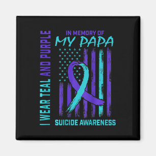 Aquamarine Lila Ribbon Suizid Bewusstsein Fahne Pa Magnet