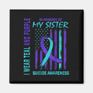 Aquamarine Lila Ribbon Suizid-Erkennungsmarke B Magnet