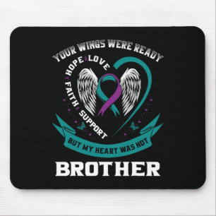 Aquamarine Lila Ribbon Wing Suizidbewusstsein Prev Mousepad