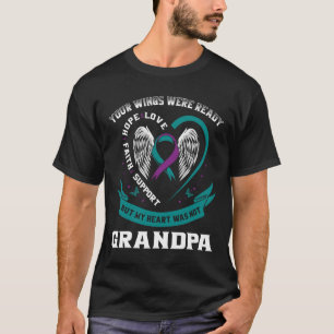 Aquamarine Lila Ribbon Wing Suizidbewusstsein Prev T-Shirt