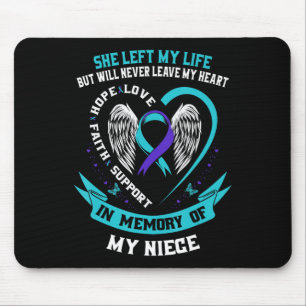Aquamarine Lila Selbstmord Bewusstsein Ribbon Niec Mousepad