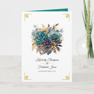 Aquamarine, Lila und goldene Blumenhochzeit Programm