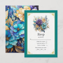 Aquamarine, Lila und goldene Blumenhochzeit