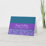 Aquamarine Lila Wirbel Friend Birthday Card Karte<br><div class="desc">Hübsche und nachdenkliche Begrüßungskarte zum Geburtstag eines Freundes mit aquamarinen und lila Wirbel und handgeschriebenem Stiltext.</div>