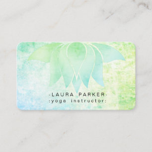 Aquamarine Lotus Blume Strand Yoga Medizin Wasserf Visitenkarte