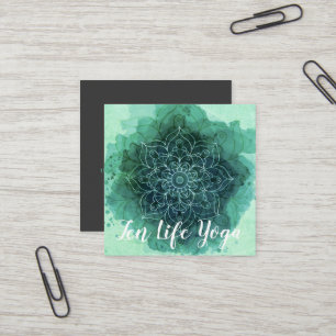 Aquamarine Lotus Floral Square Karte