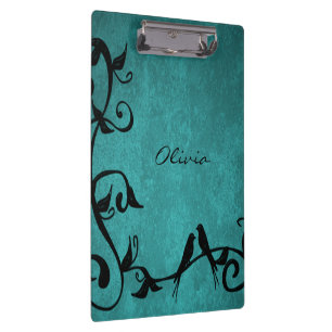 Aquamarine Lovebirds Personalisiert Zwischenablage Klemmbrett