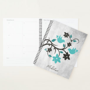 Aquamarine Lovebirds Personalisierter Planer