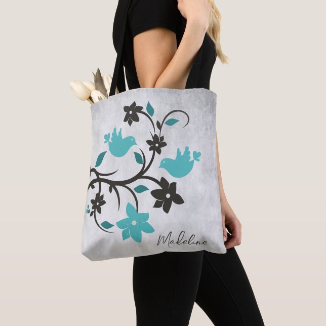 Aquamarine Lovebirds Tasche (Von Nahem)