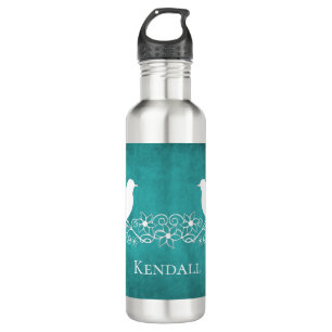 Aquamarine Lovebirts Blumenstraube Wasser Flasche Edelstahlflasche