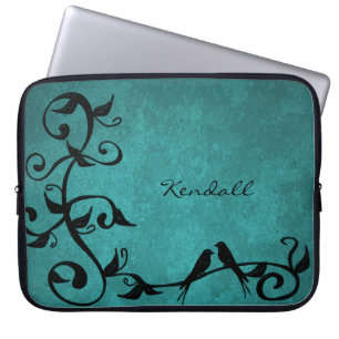 Aquamarine Lovebirts Personalisierter Laptop-Sieb Laptopschutzhülle
