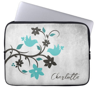 Aquamarine Lovebirts Personalisierter Laptop-Sieb Laptopschutzhülle