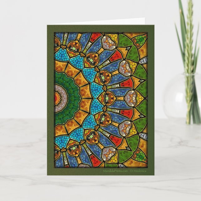 Aquamarine Mandala Feiertagskarte (Vorderseite)