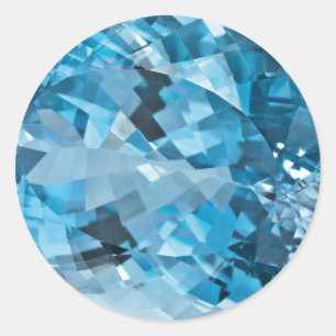 Aquamarine März Birthstone Runder Aufkleber