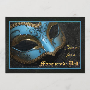 Aquamarine Maskerade Ball Halloween Einladung