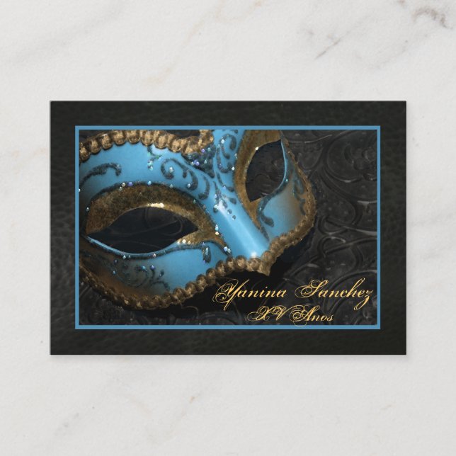 Aquamarine Masquerade UAWG Business Cards Begleitkarte (Vorderseite)