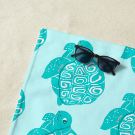Aquamarine Meeresschildkröten Muster Aqua Beach Ha Strandtuch