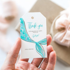 Aquamarine Mermaid Schwanz Party Geschenk Tag Geschenkanhänger