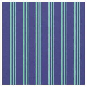 Aquamarine & Midnight Blue Streifen/Linien Muster Stoff