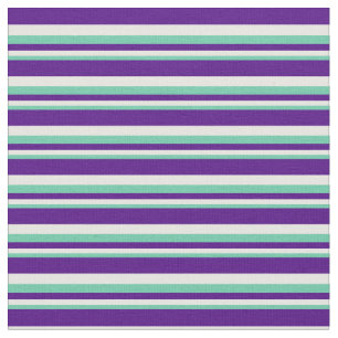 Aquamarine, Minzcreme und Indigomuster Stoff