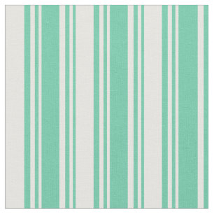 Aquamarine & Minze Creme farbige Linien Stoff