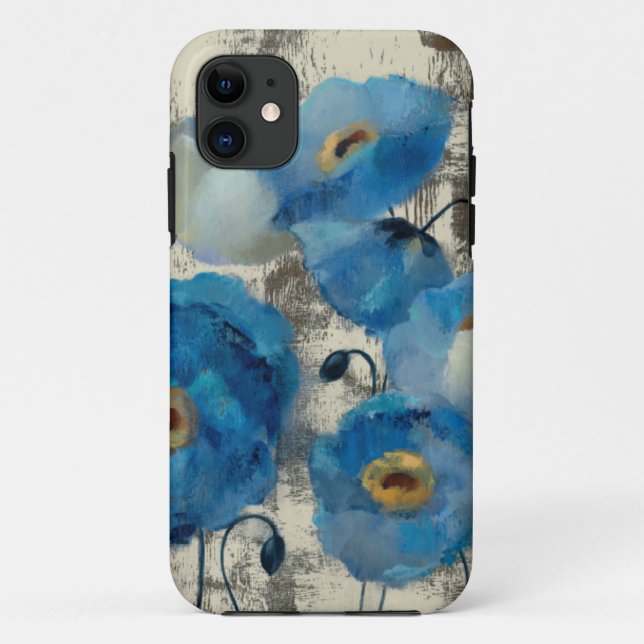 Aquamarine mit Blumen Case-Mate iPhone Hülle (Rückseite)