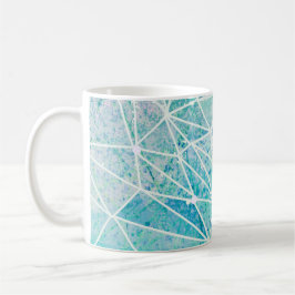Aquamarine mit weißem Geometriespannraum Kaffeetasse