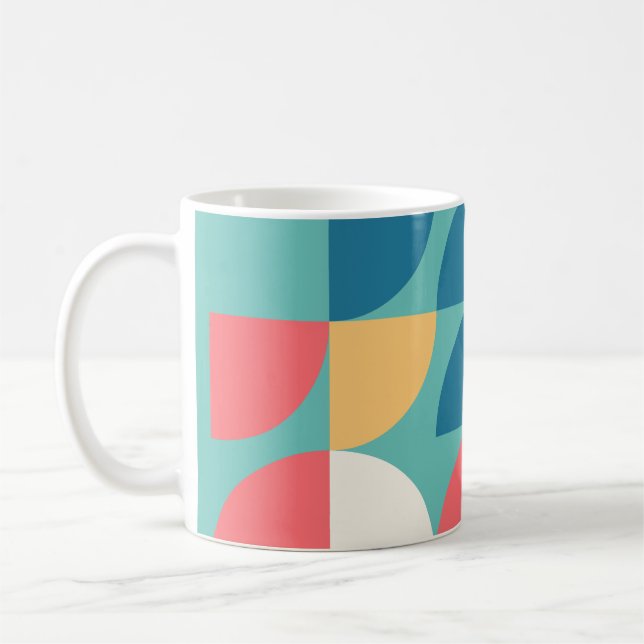 Aquamarine Mod Geometric der 60er Jahre Kaffeetasse (Links)