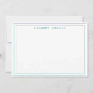 Aquamarine moderne Berufliche Doppelgrenze Mitteilungskarte