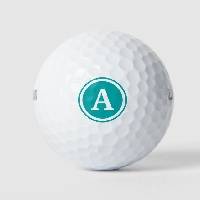Aquamarine Mongram Personalisierte Golfbälle (Vorderseite)