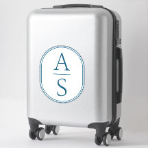 Aquamarine Monogramm-Initialen Modernes, einfaches