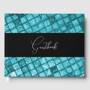 Aquamarine Mosaikfliesen Hochzeit Gästebuch