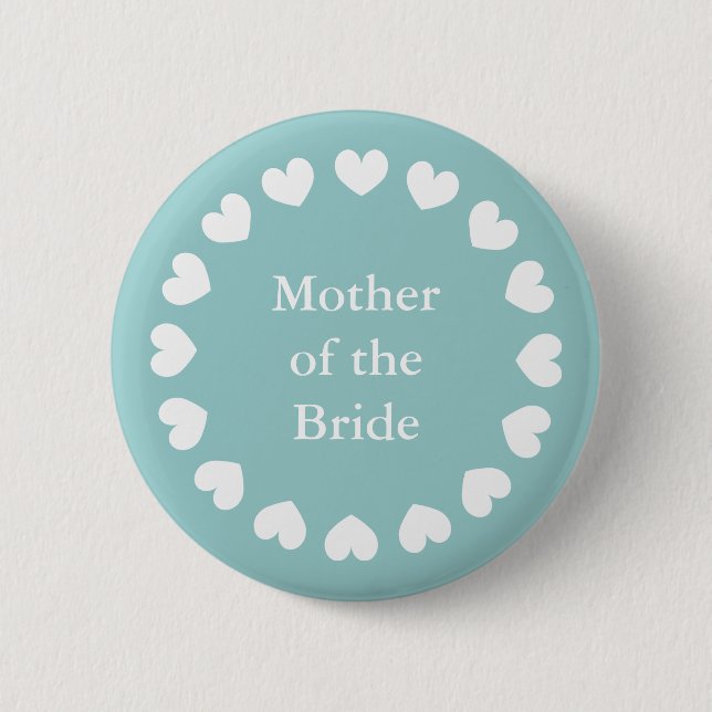 Aquamarine Mutter des Brautknopfes für Hochzeiten Button (Vorderseite)