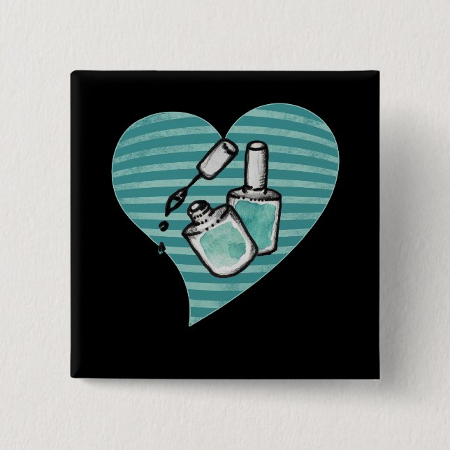 Aquamarine Nagellack Button (Vorderseite)