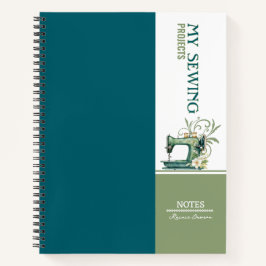 Aquamarine Nähprojektnotizen Notizbuch