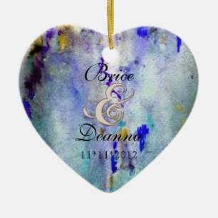 Aquamarine Nebel-Champagne-Gastgeschenk Keramikornament