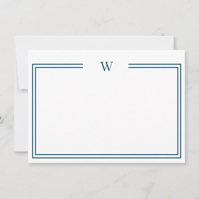 Aquamarine Note Card Luxe Personal Stationery Mitteilungskarte (Vorderseite)