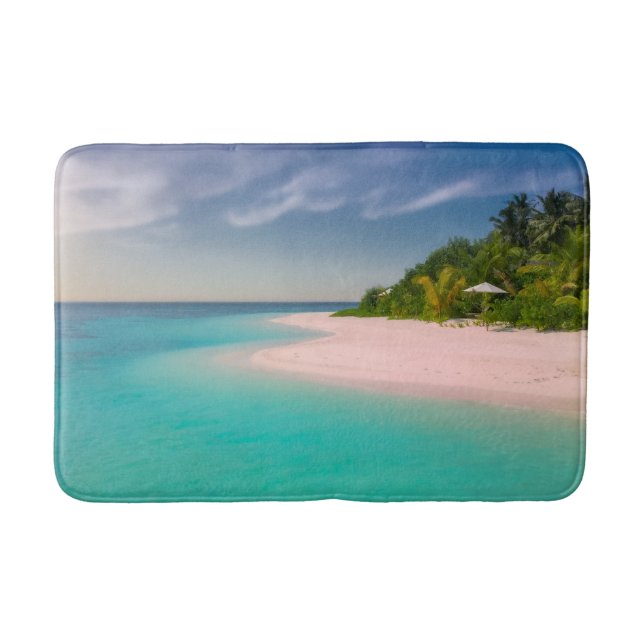 Aquamarine Ocean Tropical Beach Scenic Badematte (Vorderseite)